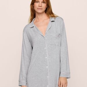 Eberjey Gisele Sleepshirt, Heather Grey/Sorbet Pink